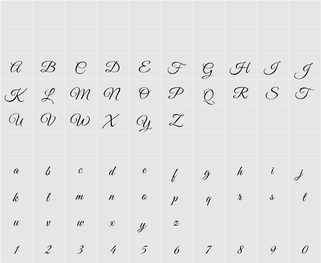 Great Vibes 字符映射表