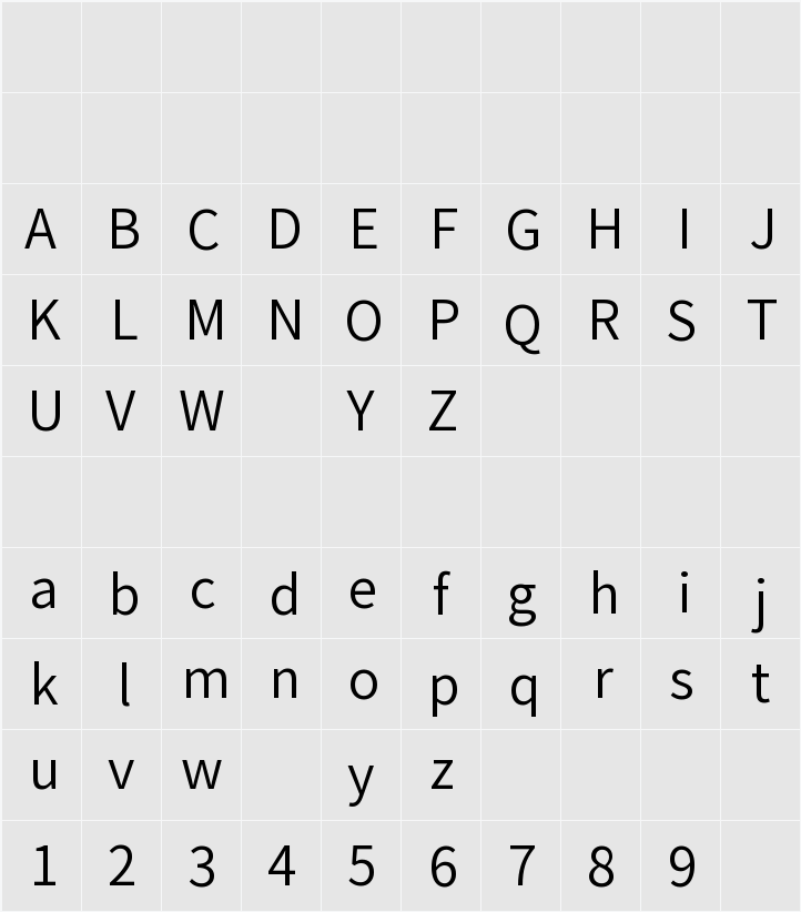 Noto Sans S Chinese DemiLight 字符映射表