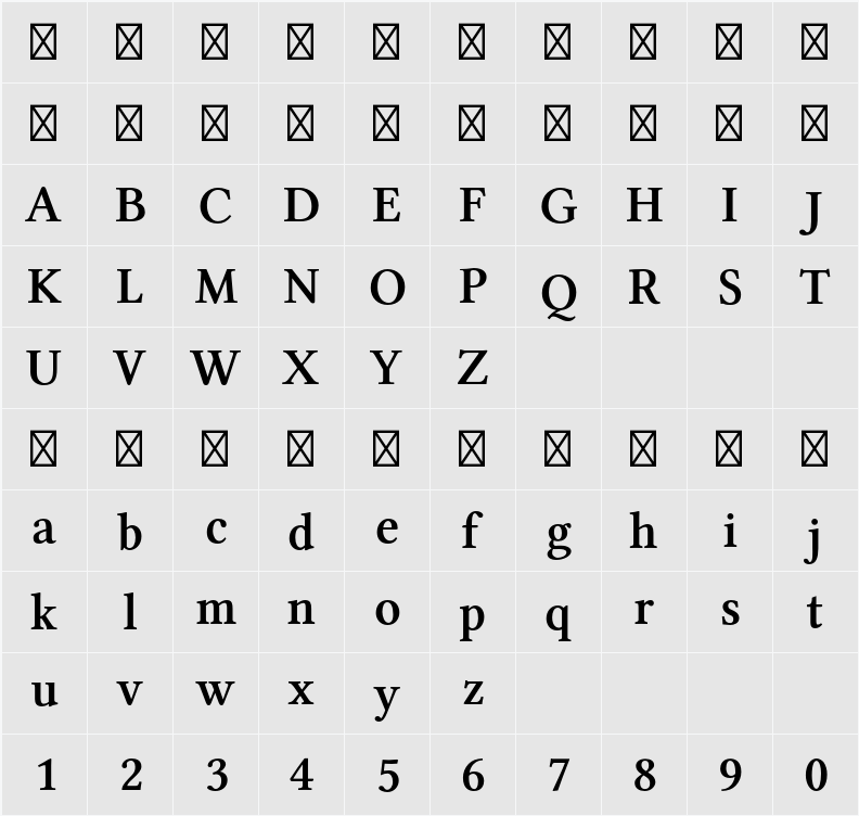 Libertinus Serif Semibold 字符映射表