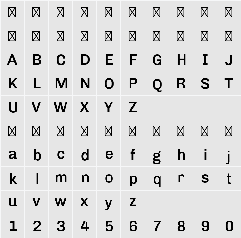 Chivo Medium 字符映射表