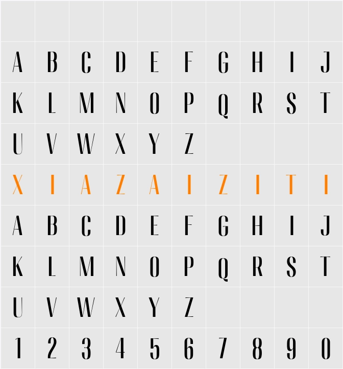 Migha Med Cond 字符映射表