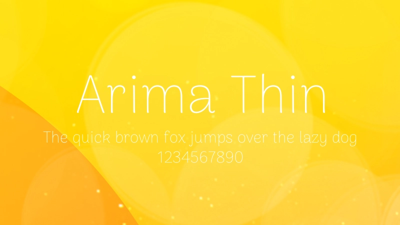 Arima Thin 字体预览图