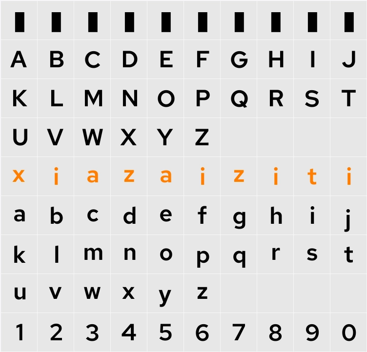 Red Hat Text SemiBold 字符映射表