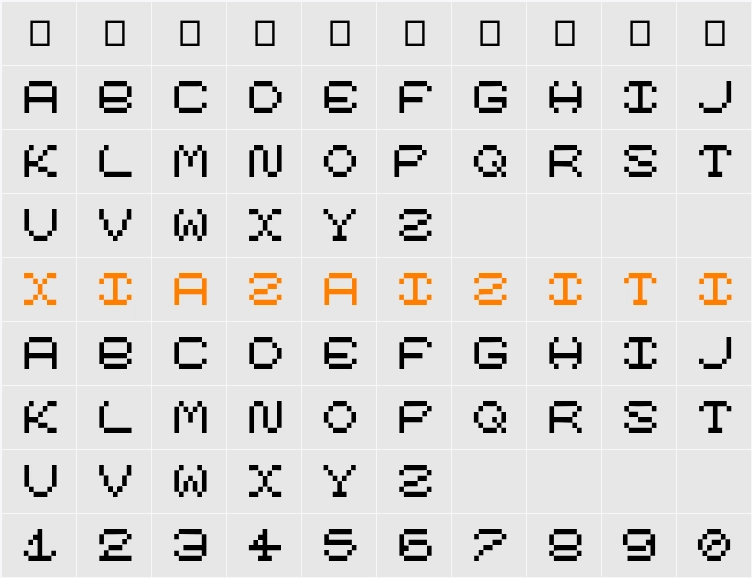 ModernPixel 字符映射表