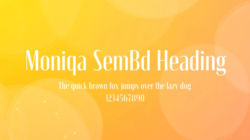Moniqa SemBd Heading 字体预览图