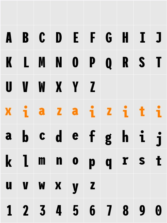 League Mono Condensed 字符映射表