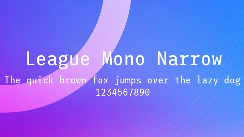 League Mono Narrow 字体预览图
