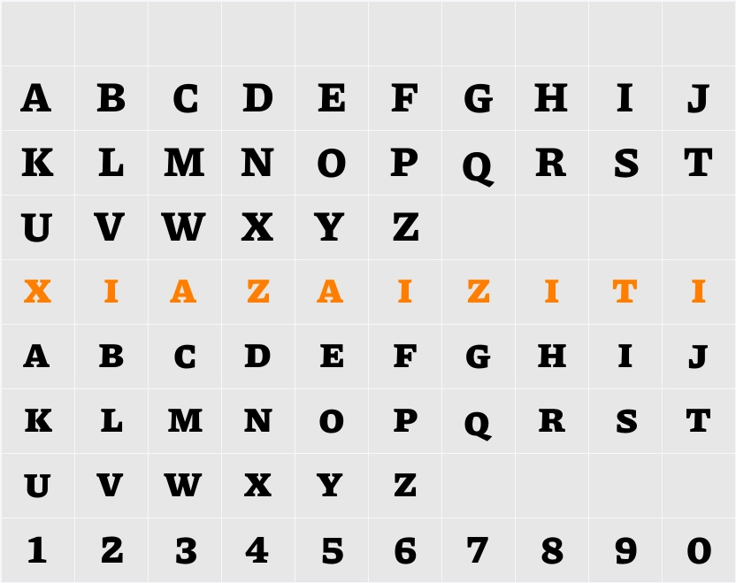 Piazzolla SC ExtraBold 字符映射表