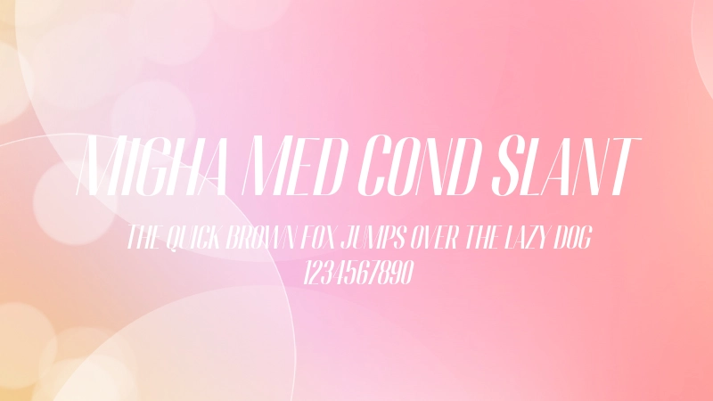 Migha Med Cond Slant 字体预览图