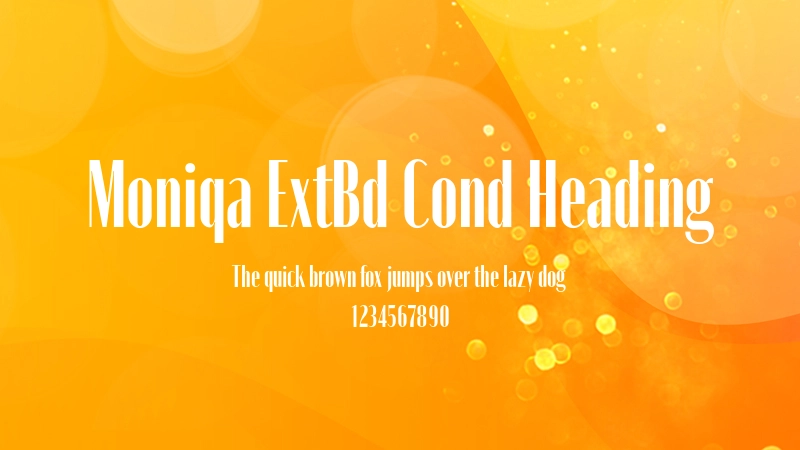 Moniqa ExtBd Cond Heading 字体预览图