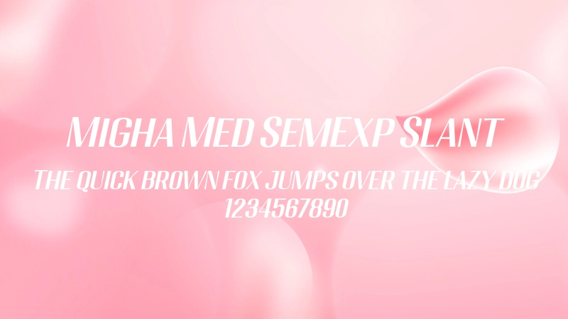 Migha Med SemExp Slant 字体预览图