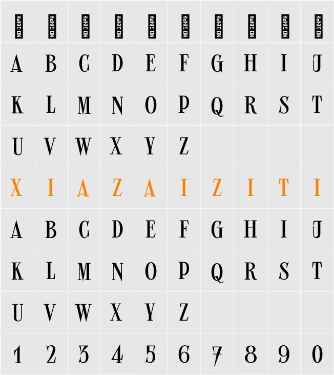 Picaflor 12 pt 字符映射表