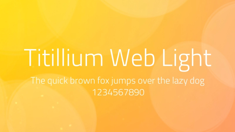 Titillium Web Light 字体预览图