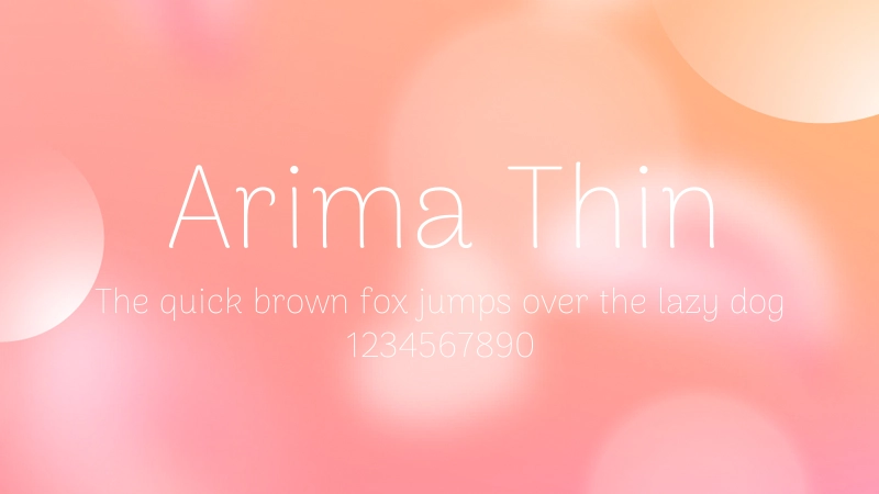Arima Thin 字体预览图