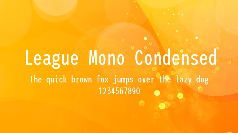 League Mono Condensed 字体预览图