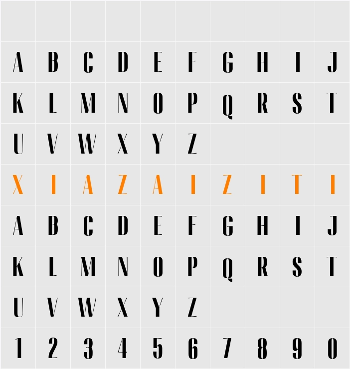 Migha Black Cond 字符映射表