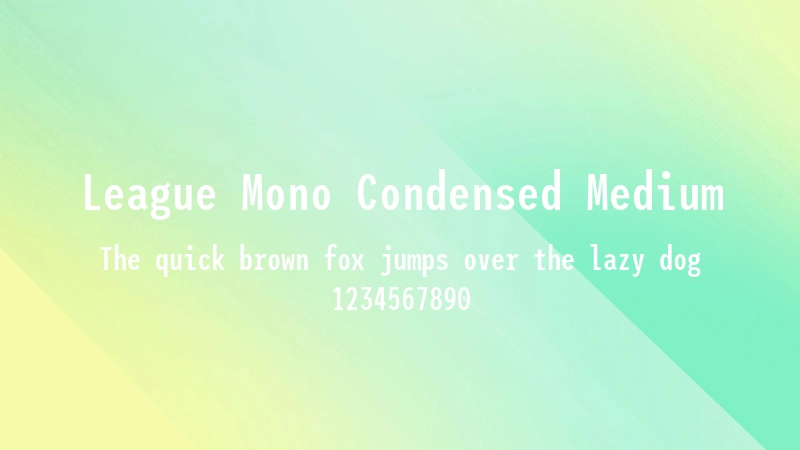 League Mono Condensed Medium 字体预览图