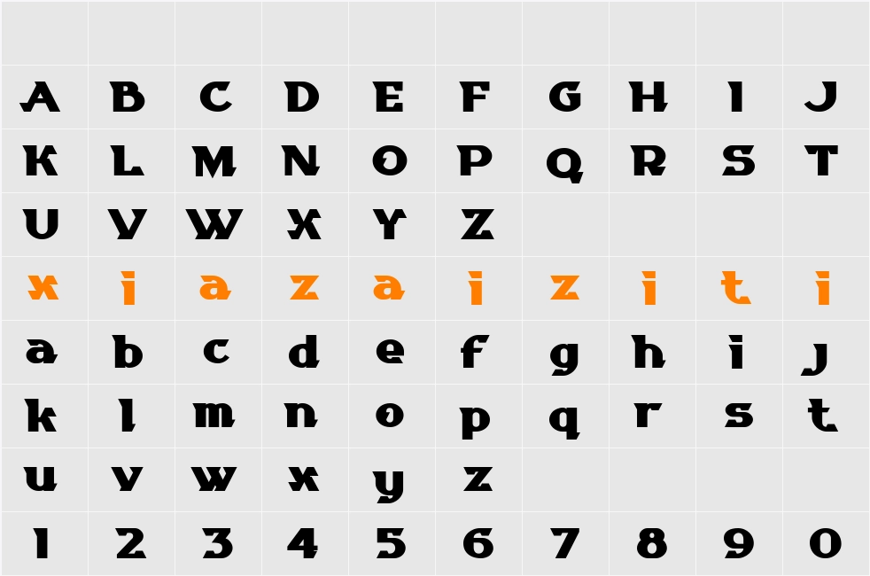 Equilibrist 字符映射表