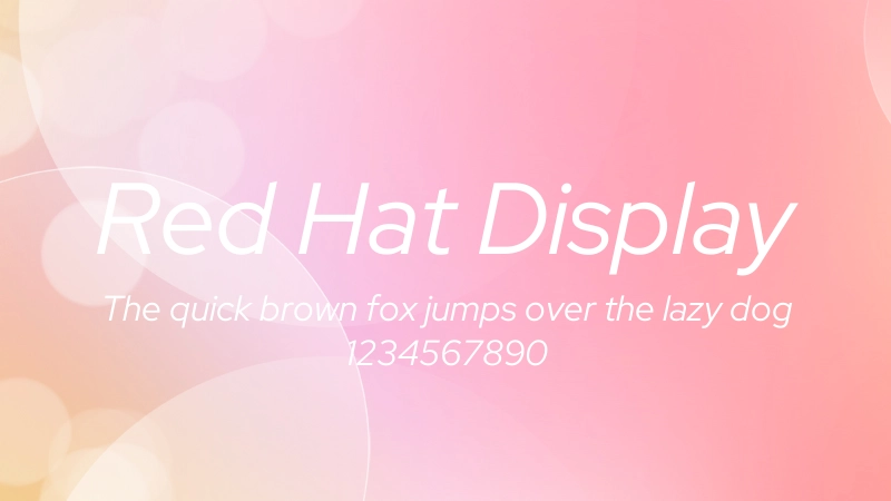 Red Hat Display 字体预览图