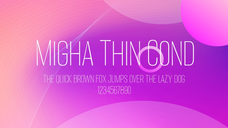 Migha Thin Cond 字体预览图