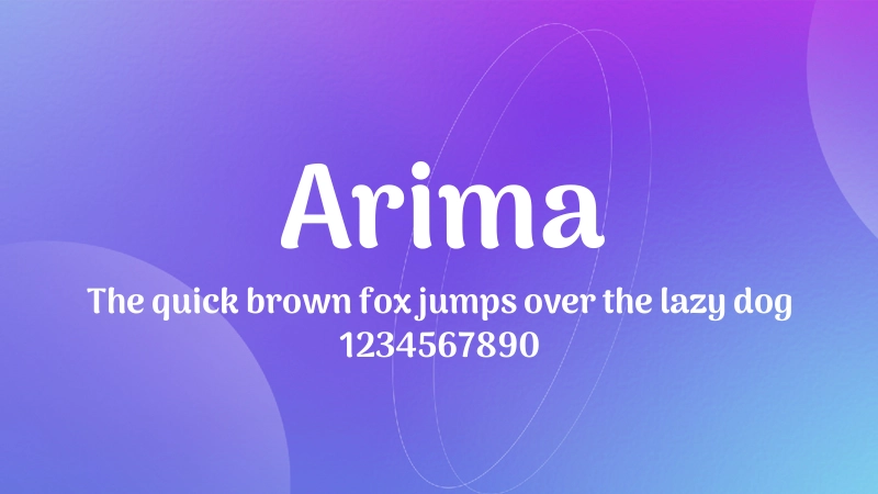 Arima 字体预览图