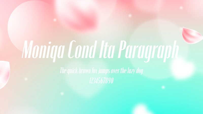 Moniqa Cond Ita Paragraph 字体预览图