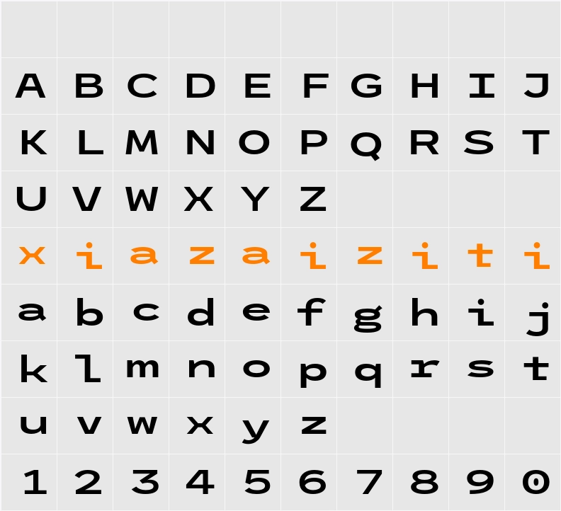 League Mono Extended SemiBold 字符映射表