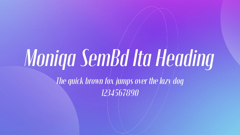 Moniqa SemBd Ita Heading 字体预览图