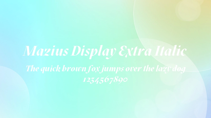 Mazius Display Extra Italic 字体预览图