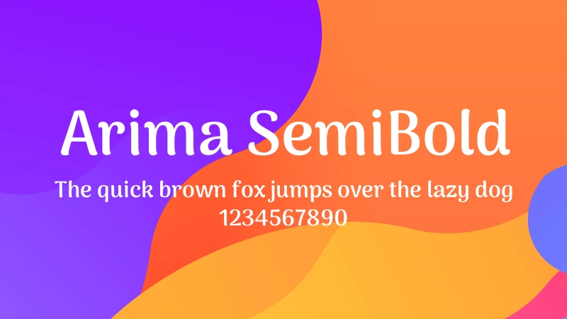 Arima SemiBold 字体预览图