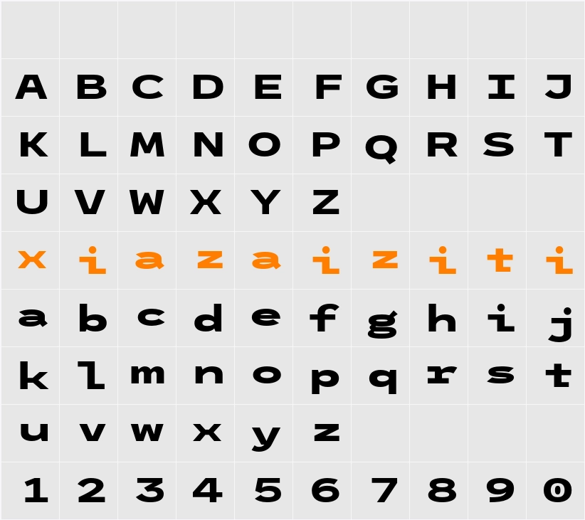 League Mono Extended ExtraBold 字符映射表