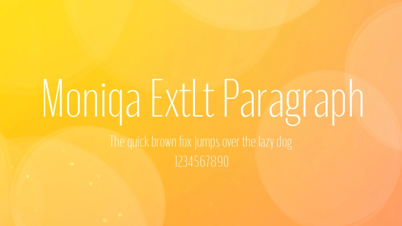 Moniqa ExtLt Paragraph 字体预览图