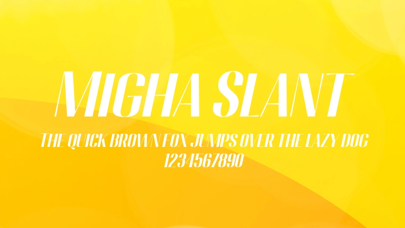 Migha Slant 字体预览图