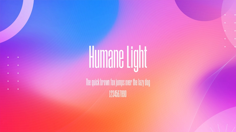 Humane Light 字体预览图
