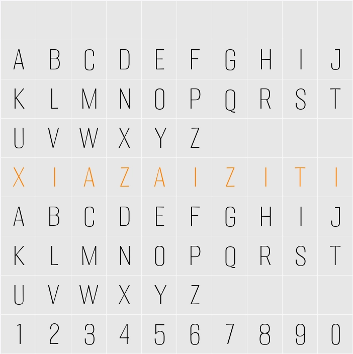 Migha Thin 字符映射表