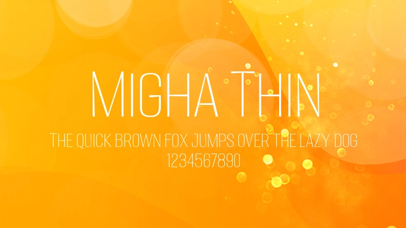 Migha Thin 字体预览图
