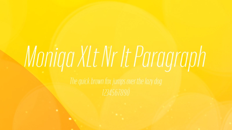 Moniqa XLt Nr It Paragraph 字体预览图