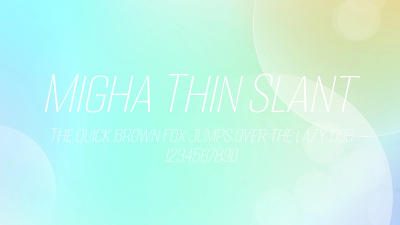 Migha Thin Slant 字体预览图