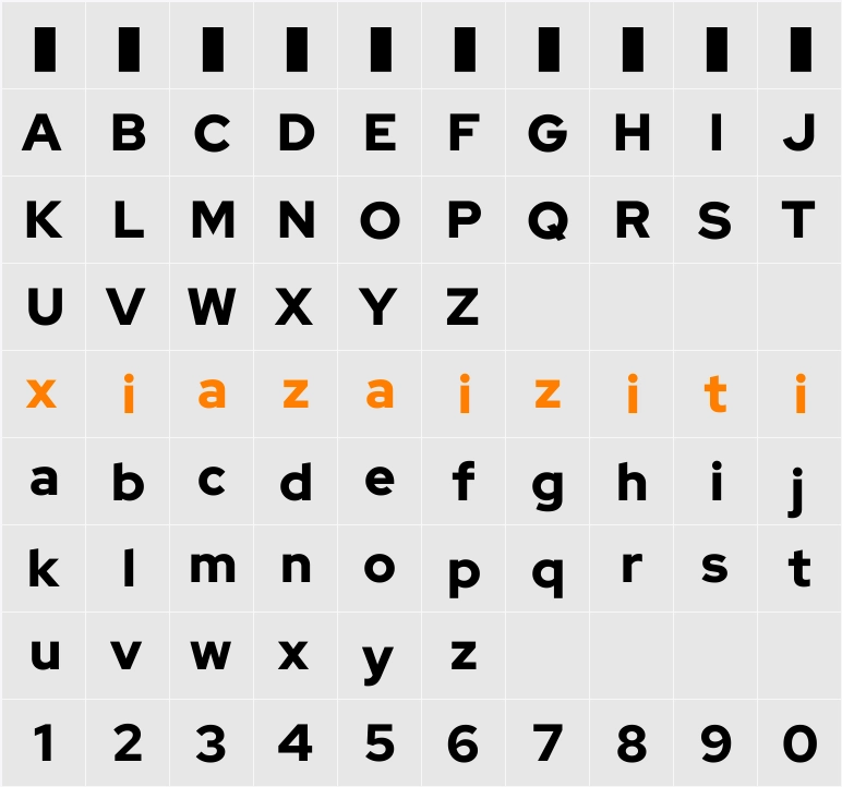 Red Hat Display Black 字符映射表