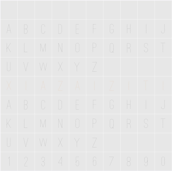 Ostrich Sans Dashed Medium 字符映射表