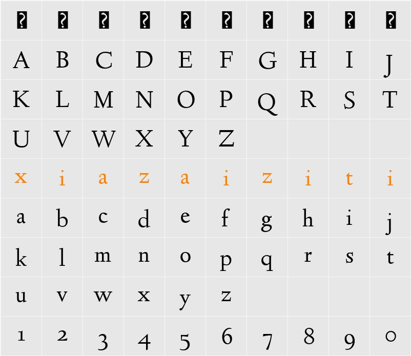 Linden Hill 字符映射表