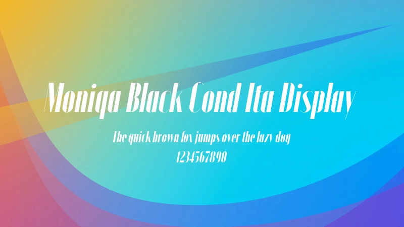 Moniqa Black Cond Ita Display 字体预览图