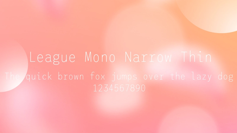 League Mono Narrow Thin 字体预览图
