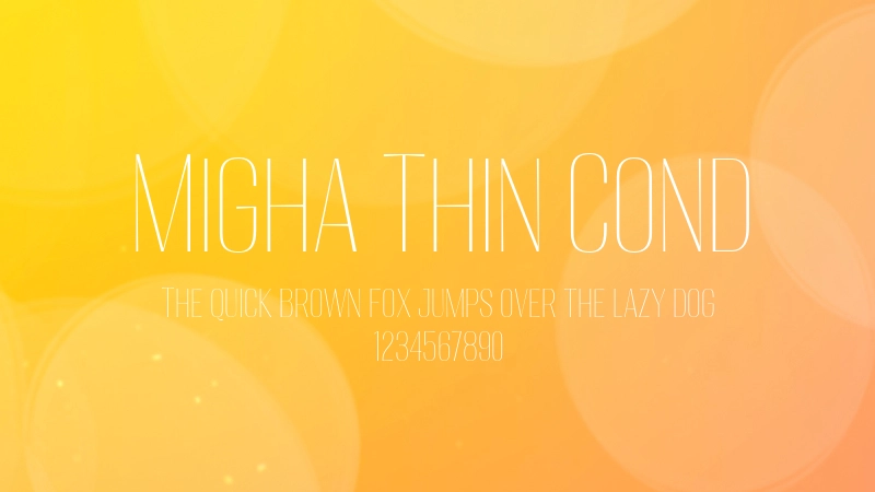 Migha Thin Cond 字体预览图