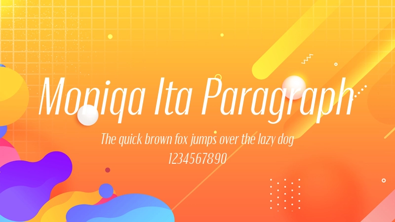 Moniqa Ita Paragraph 字体预览图