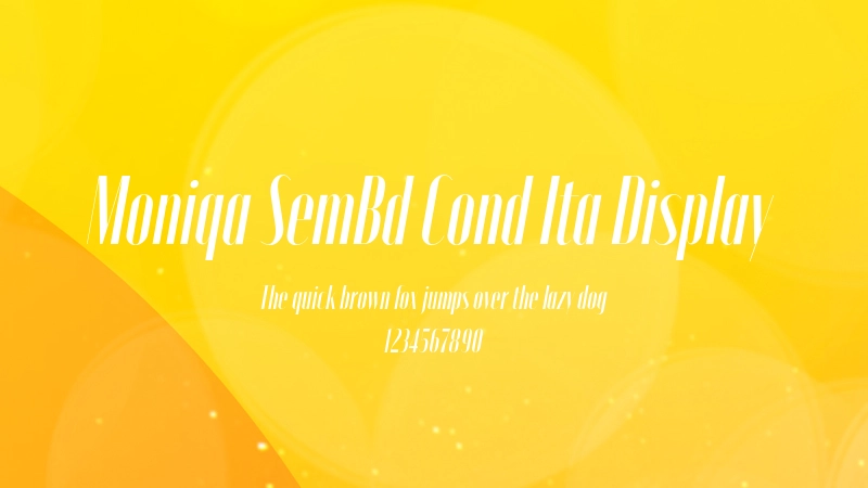 Moniqa SemBd Cond Ita Display 字体预览图