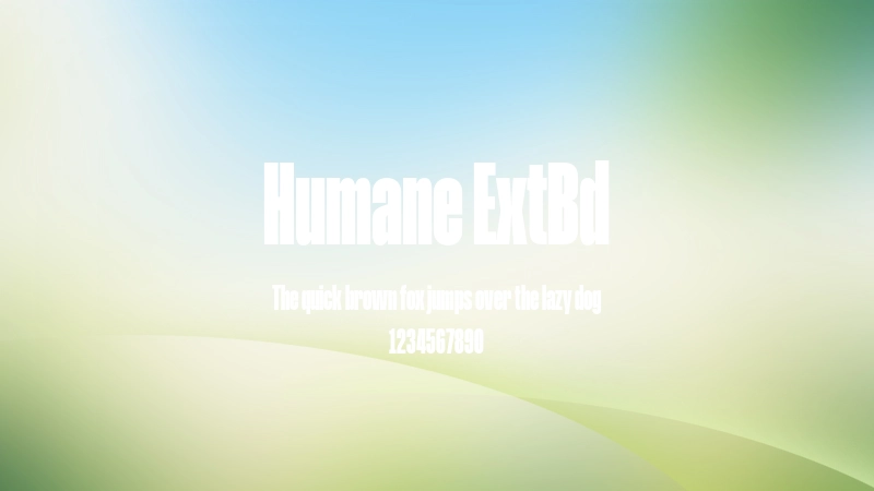 Humane ExtBd 字体预览图