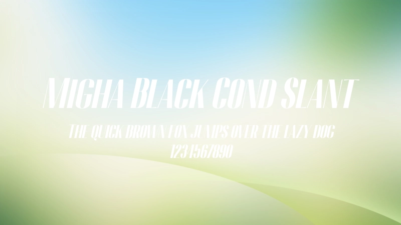 Migha Black Cond Slant 字体预览图