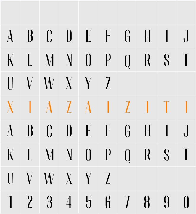 Migha Cond 字符映射表