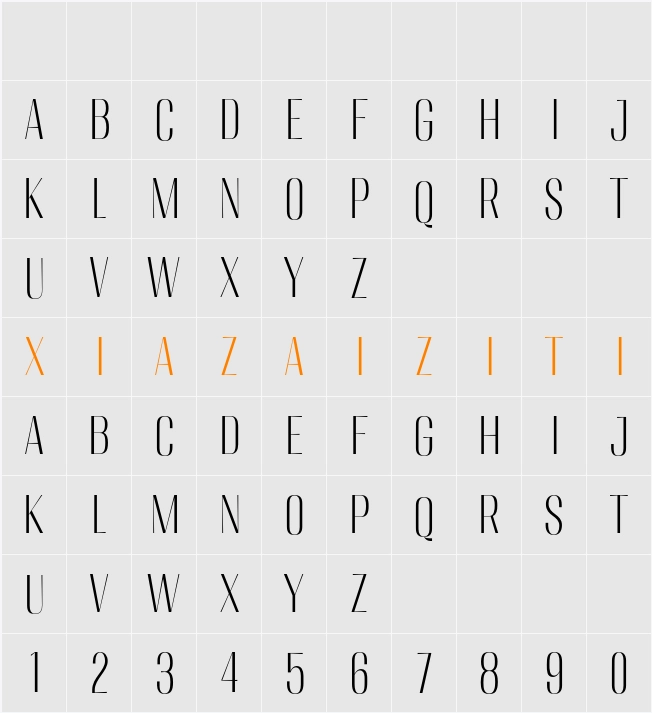 Migha Light Cond 字符映射表